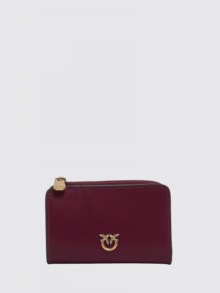 Pinko Smooth Calfskin Bifold Wallet with Love Birds Logo