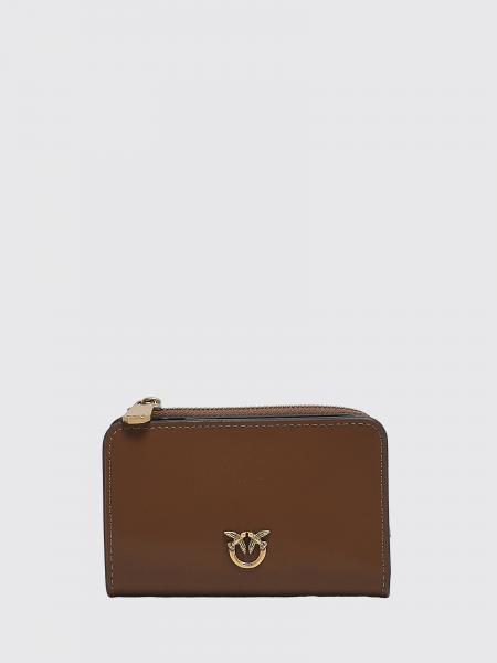 Pinko Smooth Calfskin Bifold Wallet with Love Birds Logo