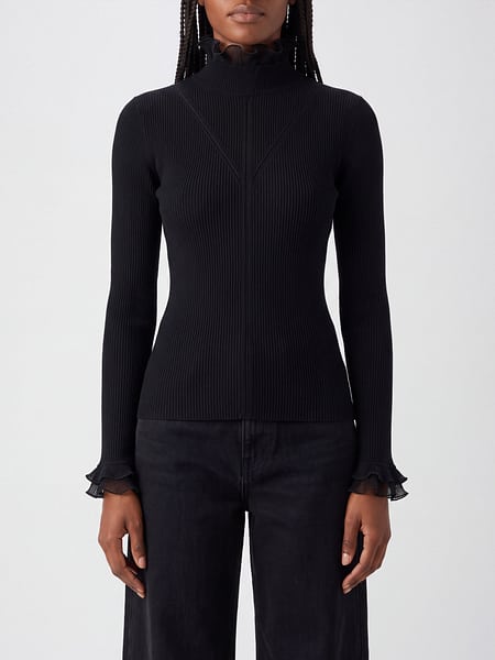 Slim Fit Wool Turtleneck Jumper Liu Jo with Ruffles and Flared Cuffs