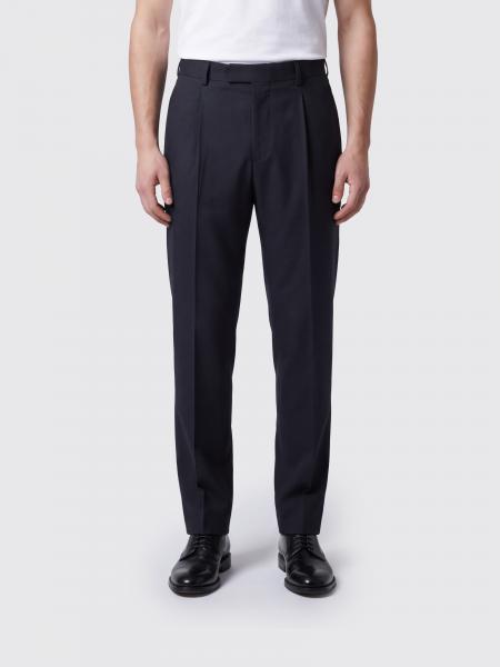 Zegna Slim Fit Pleated Cotton and Cashmere Tailored Trousers