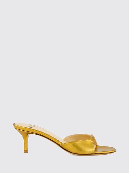Francesco Russo Laminated Lamb Leather Mules with Medium Stiletto Heel
