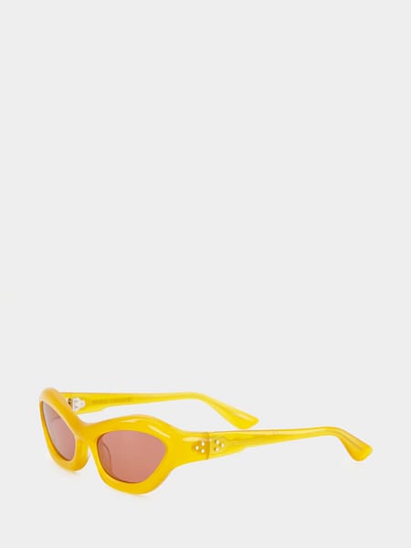 Port Tanger Hayya Flared Cat-Eye Sunglasses in Yellow Acetate