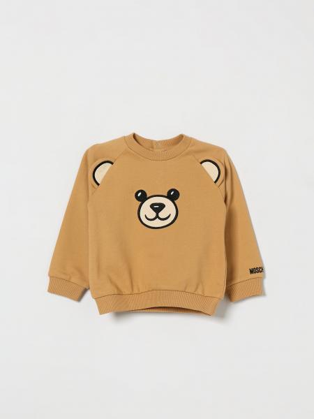 Moschino Boy's Stretch Cotton Sweatshirt with Front Teddy Bear Print