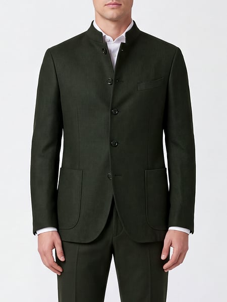 Boglioli Single-Breasted Wool Blazer with Classic Collar and Patch Pockets