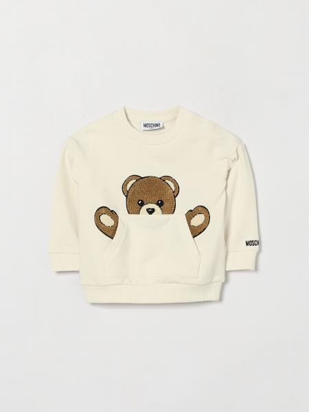 Moschino Boy's Cotton Crewneck Sweatshirt with Teddy Bear Logo Print