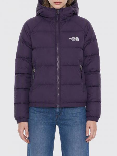 The North Face Short Quilted Nylon Hooded Down Jacket with Contrast Logo
