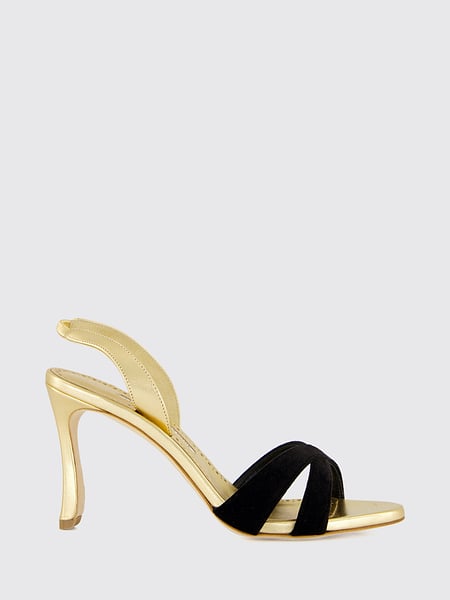 Manolo Blahnik Callydra Laminated Leather High-Heel Slingback Sandals