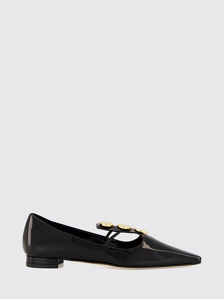 Manolo Blahnik Khafreflat Tapered-Toe Patent Leather Ballet Flats