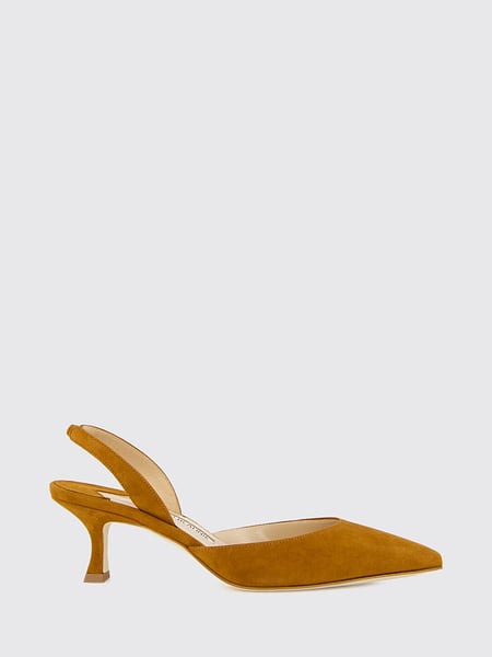 Manolo Blahnik Carolyne Suede Slingback Pumps with Mid Stiletto Heel
