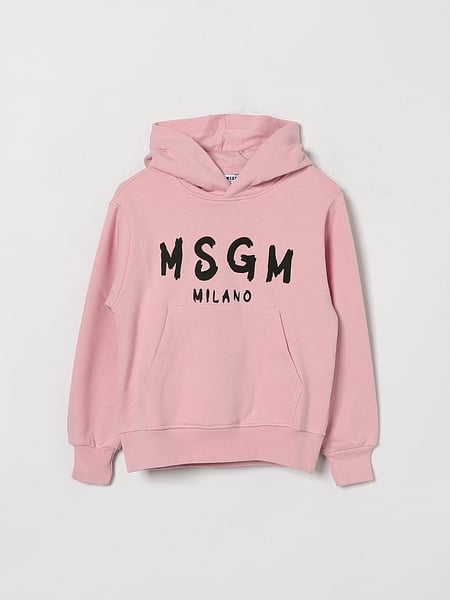 Sweat à capuche color-block MSGM Kids pour garçon en coton avec logo contrastant
