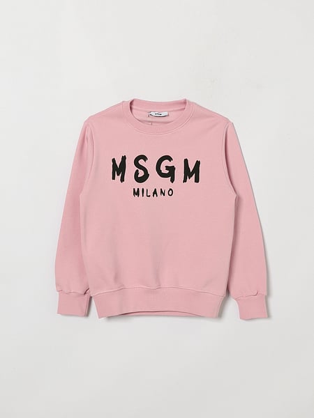 Sweat ras-du-cou color-block MSGM Kids pour garçon en coton avec logo contrastant
