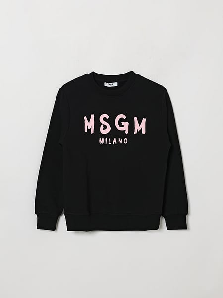 Sweat ras-du-cou color-block MSGM Kids pour garçon en coton avec logo contrastant