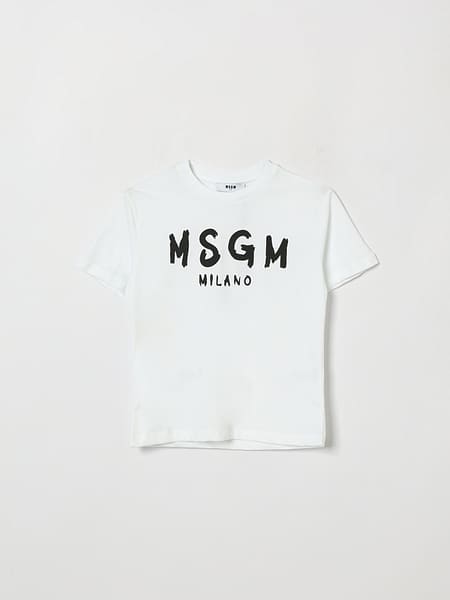 T-shirt MSGM Kids pour garçon en coton avec logo contrastant