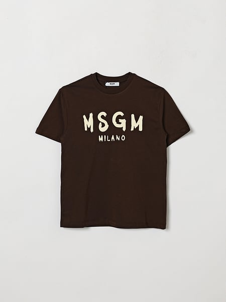 T-shirt MSGM Kids pour garçon en coton avec logo contrastant