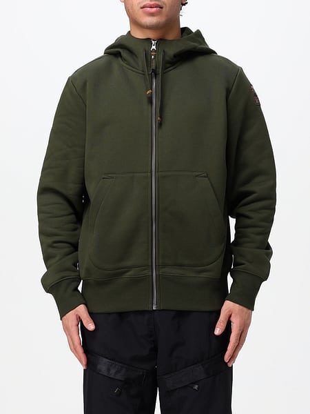 PARAJUMPERS ドローストリング付きジップアップ コットンブレンドフーディー