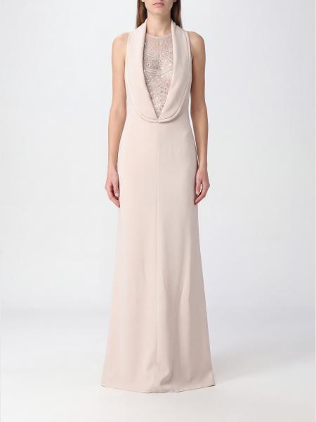 Robe de soirée longue Elisabetta Franchi en crêpe à épaules dénudées
