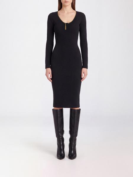 Robe fourreau midi Elisabetta Franchi en jersey à manches longues et coupe slim