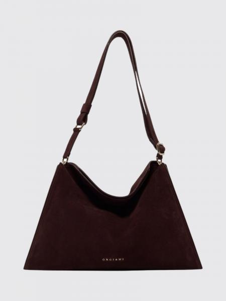 Orciani Trinity Suede Calfskin Shoulder Bag with Adjustable Handle