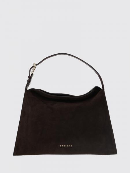 Orciani Trinity Suede Calfskin Shoulder Bag with Adjustable Handle