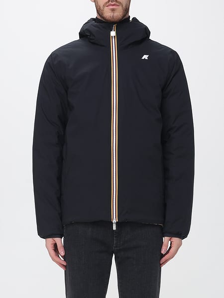 K-Way Jack Reversible and Waterproof Hooded Puffer Jacket in Technical Fabric
