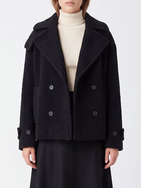 Double-Breasted Wool Blend Caban Coat with Dropped Shoulders Tagliatore