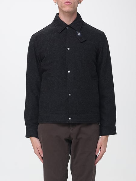 Woolrich Wool Blend Short Shirt Coat with Slit Pockets