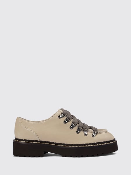 Suede Leather Derby Shoes Doucal's with Wool Interior and Serrated Sole