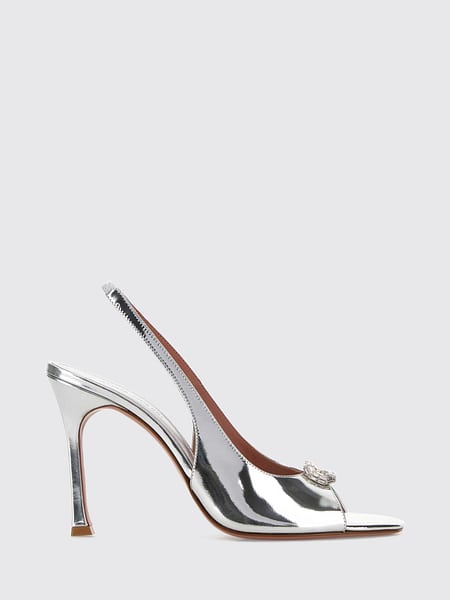 Mini Camelia Satin Slingback Sandals Amina Muaddi with Jewel Buckle