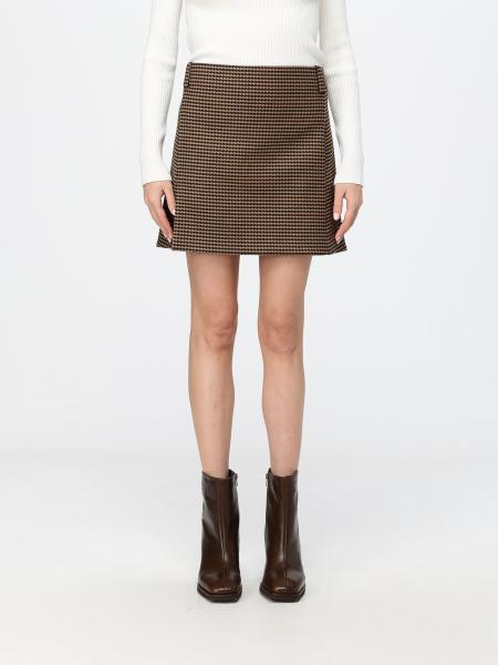 Courrèges Houndstooth A-Line Mini Skirt with High-Waist Design