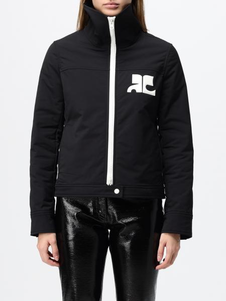 Courrèges Short Polyester Windbreaker Jacket with Contrast Logo