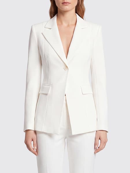 Patrizia Pepe Einreihiger Slim-Fit-Blazer mit steigendem Revers und Pattentaschen