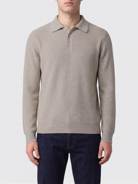 Lardini Long-Sleeve Wool and Cashmere-Blend Knit Polo Shirt