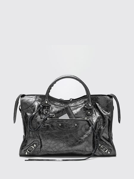 Medium Le City Studded Arena Lambskin Handbag Balenciaga