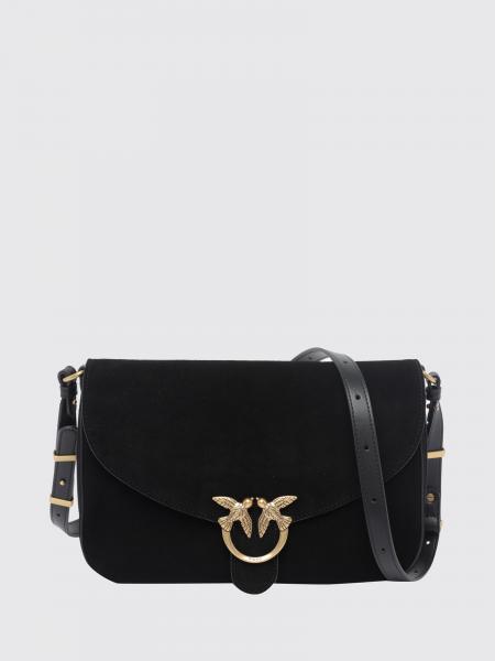 Mini bolso bandolera Love Bag Pinko de ante con logo Love Birds
