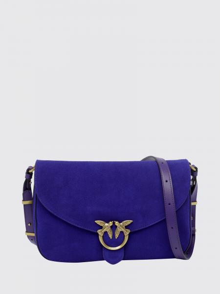 Mini Love Bag Suede Crossbody Bag Pinko with Love Birds Logo