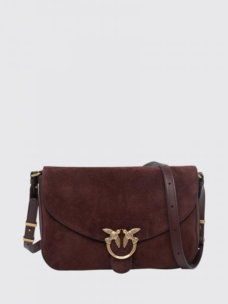 Mini Love Bag Suede Crossbody Bag Pinko with Love Birds Logo