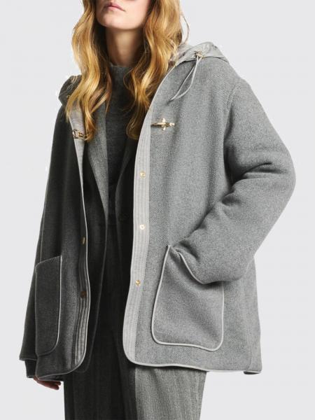 Hooded Wool Short Caban Coat Fay with Quilted Lining