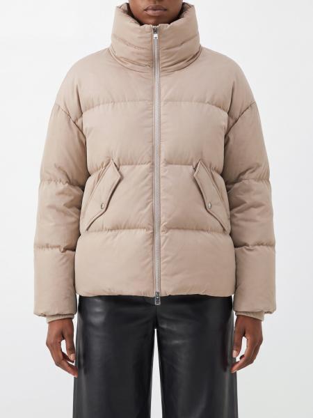 Woolrich Cropped Water-Repellent Quilted Nylon Puffer Jacket with High Neck