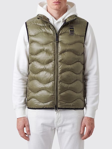 Blauer Water-Repellent Quilted Nylon Technical Vest with High Neck