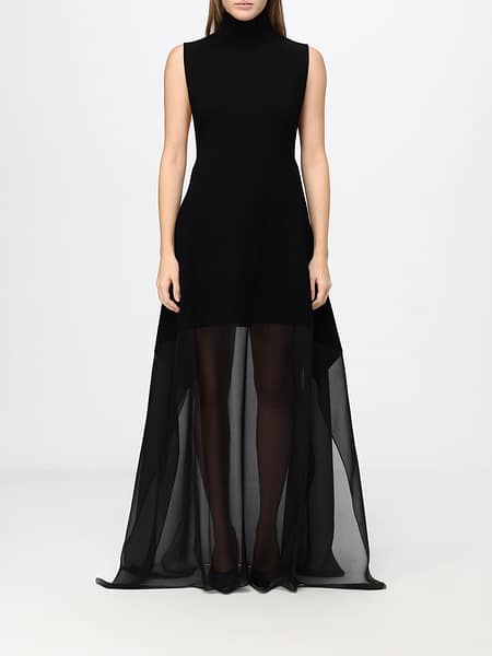 Sportmax 露肩粘胶纤维长款晚礼服