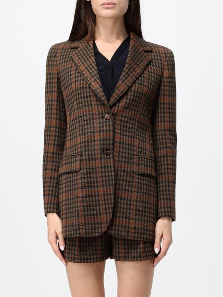 Max Mara Houndstooth Virgin Wool and Cotton Single-Breasted Blazer