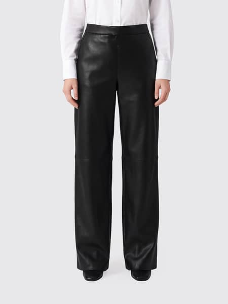 Wide-Leg Trousers 'S Max Mara in Smooth Synthetic Leather