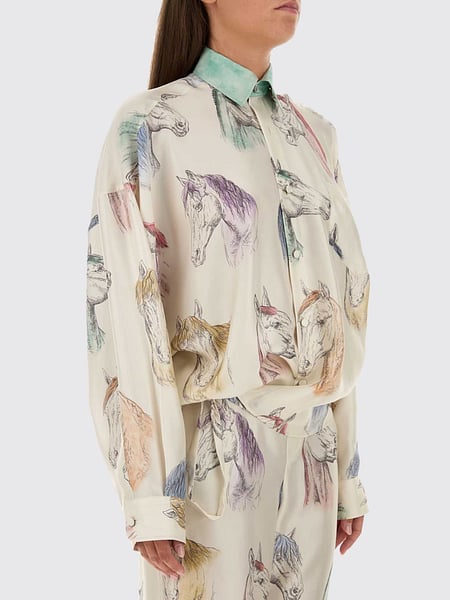 Moschino Couture All-Over Graphic Print Pure Silk Shirt