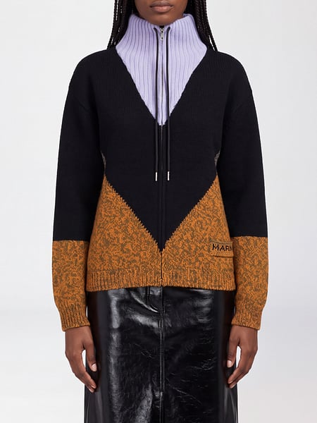 Argyle Wool and Cashmere Turtleneck Jumper Marni with Half-Zip Closure