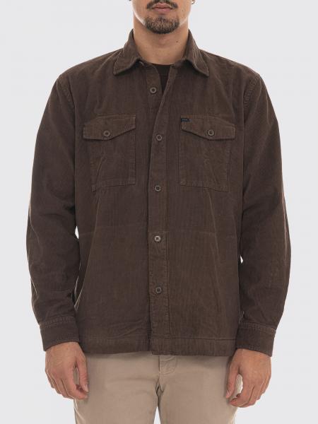 Fay Long-Sleeved Corduroy Shirt with Patch Pockets