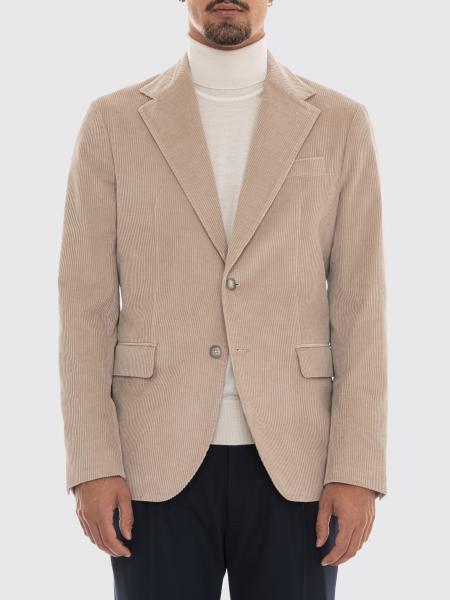 Fay Single-Breasted Velvet Blazer with Two-Button Closure