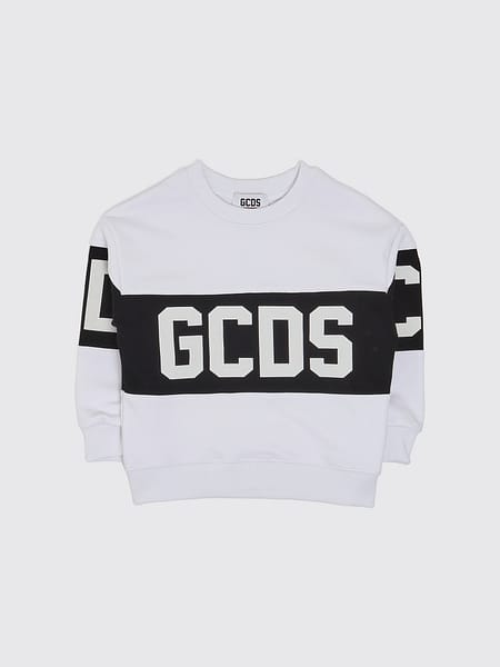GCDS Junior Boy's Crewneck Cotton Jumper with Contrast Logo