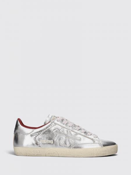 Premiata Stevend Calfskin Sneakers with Contrasting Details and Logo