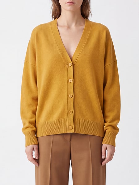EXTREME CASHMERE ドロップショルダーのカシミア混紡Vネックカーディガン