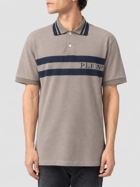 Gestreiftes Baumwoll-Poloshirt Philipp Plein mit Logo und Kontraststreifen